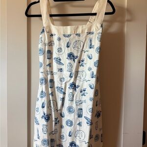 Abercrombie & Fitch White and Blue Dress